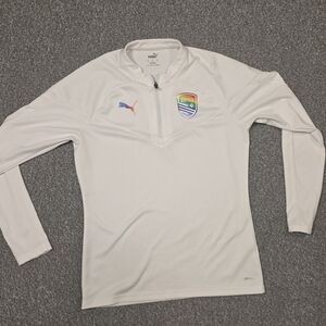 Puma White Jacket with Multicolor United Logo
